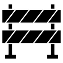 Road Barrier Black Filled icon