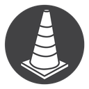 Road cone Black Filled icon