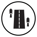 Road on landscape icon