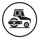 Road roller Black Filled icon