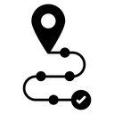 Roadmap Pin Checkpoint Path Black Filled icon