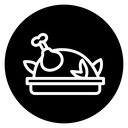Roasted chicken turkey icon