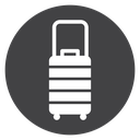 Rolling Suitcase Wheels Black Filled icon