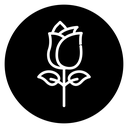 Rose Bud Black Filled icon