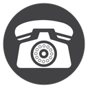 Rotary Desk Phone Black Filled icon