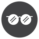 Round Frame Glasses Black Filled icon