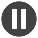 Round Pause Button Black Filled icon
