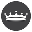 Round Tip Crown Black Filled icon