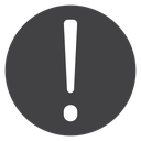 Rounded Exclamation Mark Black Filled icon