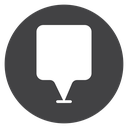 Rounded Marker Badge Black Filled icon
