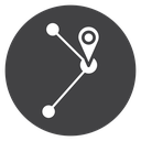 Route Black Filled icon