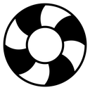 Rubber ring Black Filled icon