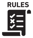 Rule n black filled icon