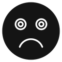 Sad Black Filled icon