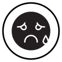 Sad, upset or lonely emot icon