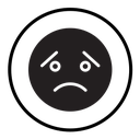 Sad, upset or lonely emot icon