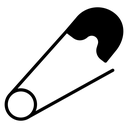 Safety pin Black Filled icon
