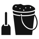 Sand bucket Black Filled icon