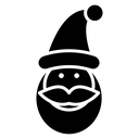 Santa claus face Black Filled icon