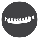 Sausage Black Filled icon