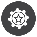 Scalloped Star Badge Black Filled icon