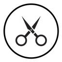 Scissors cutting icon