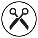 Scissors cutting icon