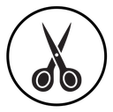 Scissors cutting icon