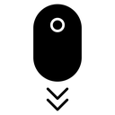 Scroll down computer mouse Black Filled icon