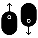 Scroll down up Black Filled icon