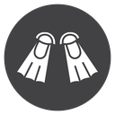Scuba Diving Fins Black Filled icon