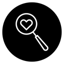 Search heart 2 icon