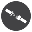Seat Belt Buckle Black Filled icon