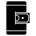 Send money smartphone Black Filled icon