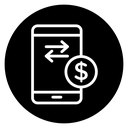 Send money smartphone icon