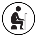 Seniors or old man sitting icon