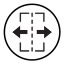 Separating arrow in two part icon
