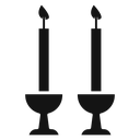 Shabbat candles Black Filled icon