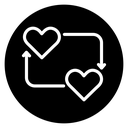 Sharing love icon