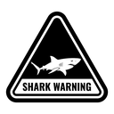 Shark warning sign icon