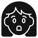 Shocked Girl Black Filled icon