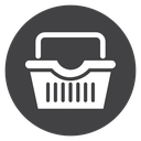 Shopping Basket Black Filled icon