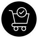Shopping cart and check mark icon