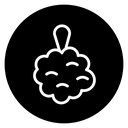 Shower sponge ball icon