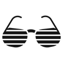 Shutter sunglasses Black Filled icon