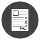 Signed Checklist Document Black Filled icon