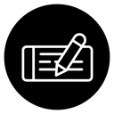 Signing cheque icon