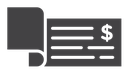 Signing cheque icon