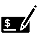 Signing Cheque Pencil icon