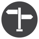 Signpost Two Arrows Black Filled icon